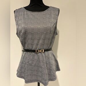 Gingham Flare Peplum Blouse Top Flared Shirts (XL,Floral56)